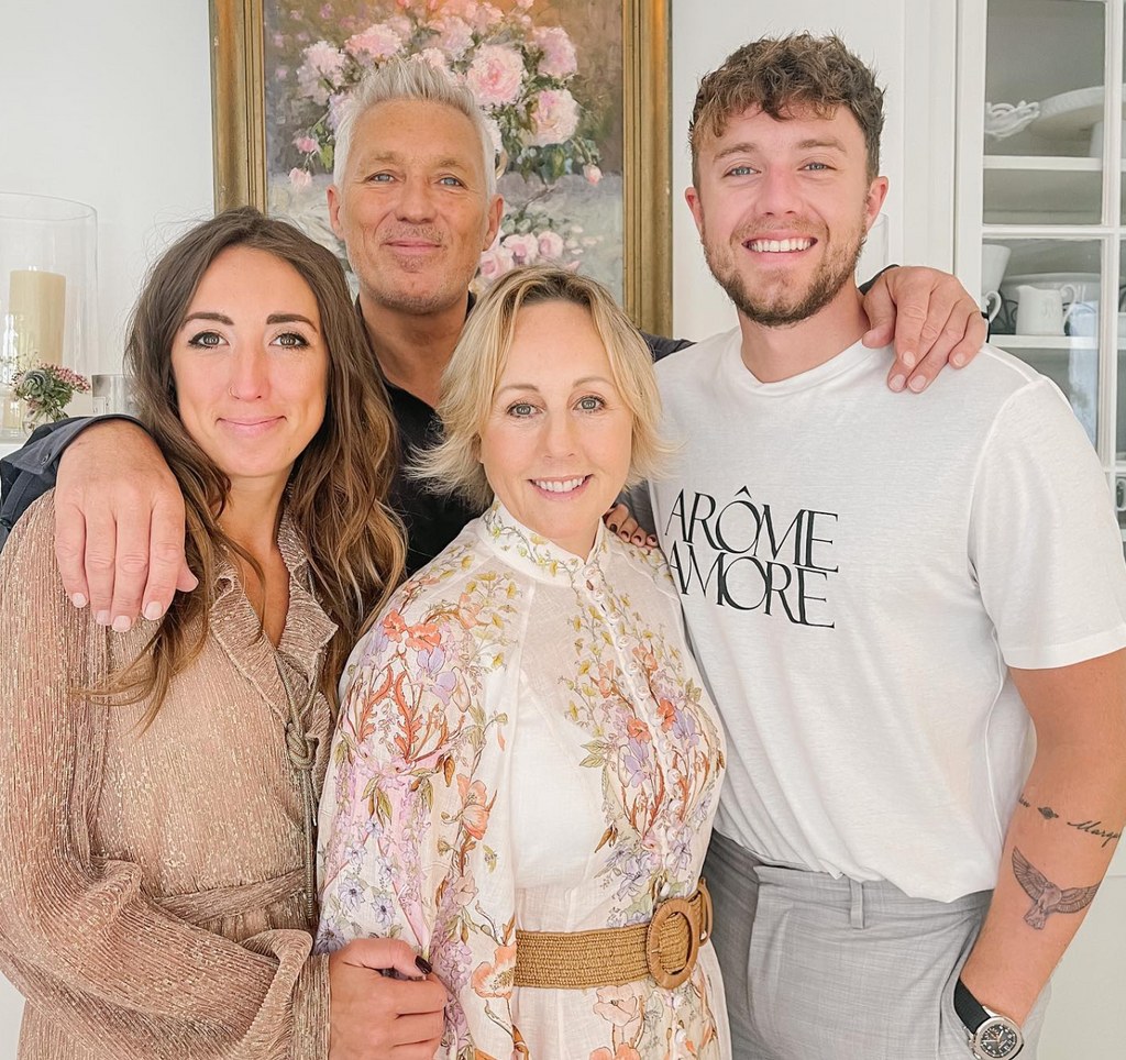 Roman with sister Harley, dad Martin and mum Shirlie