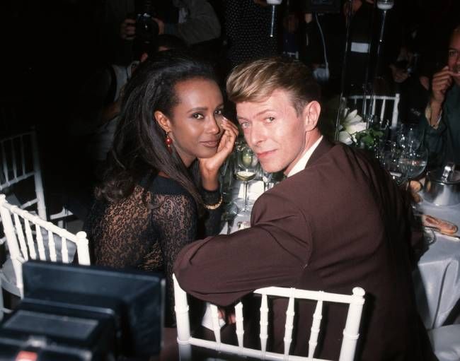 Iman and David Bowie in 1990
