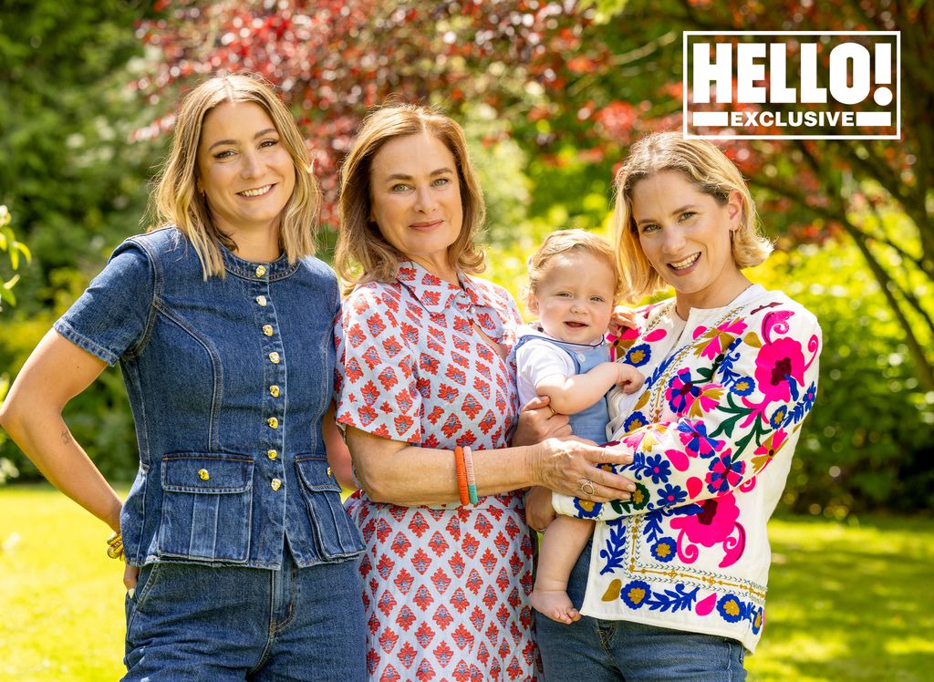 Penelope Chilvers with Gemma and Africa and grandchild at Cotswolds home