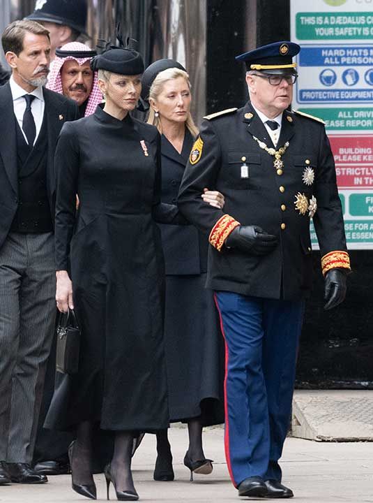 Princess Charlene and Prince Albert at Queen Elizabeth IIs funeral