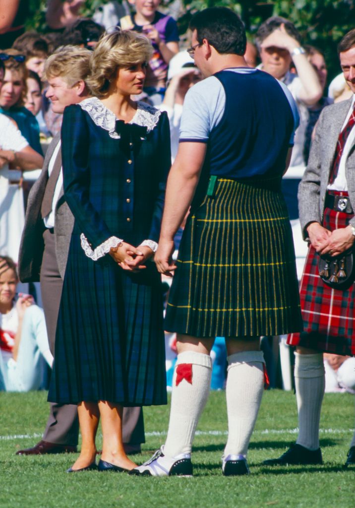 Princess Diana attends The Bute Highland Games, on the Isle of Bute, Scotland,  on August 22, 1987, in Bute, Scotland. 