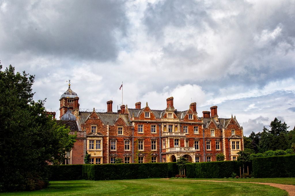 A general view of Sandringham House a royal residence on the Sandringham Estate in North Norfolk in England on Wednesday 19th July 2023