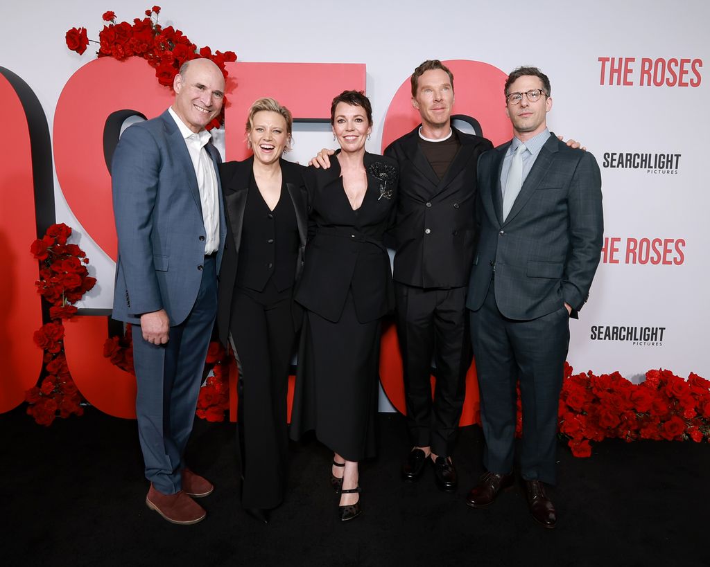 Matthew Greenfield, Kate McKinnon, Olivia Colman, Benedict Cumberbatch and Andy Samberg attend "The Roses" Premiere