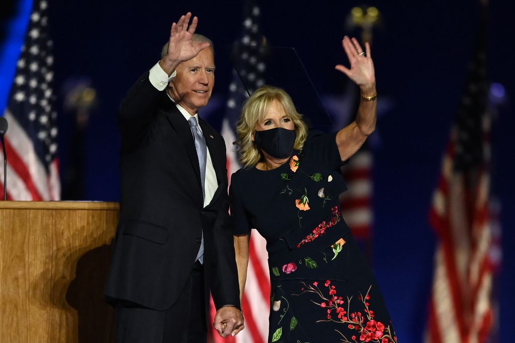 O presidente eleito dos EUA, Joe Biden, e sua esposa Jill Biden em 2020