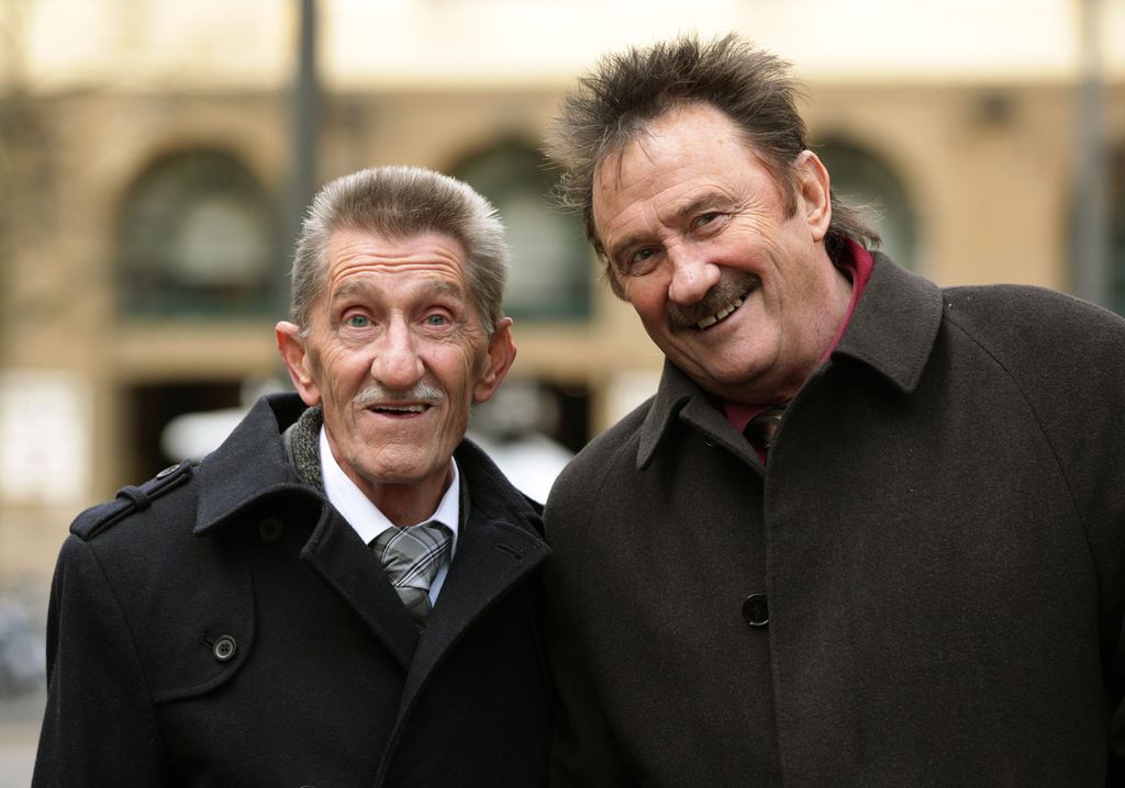 The Chuckle Brothers, Barry and Paul Elliott smiling in coats