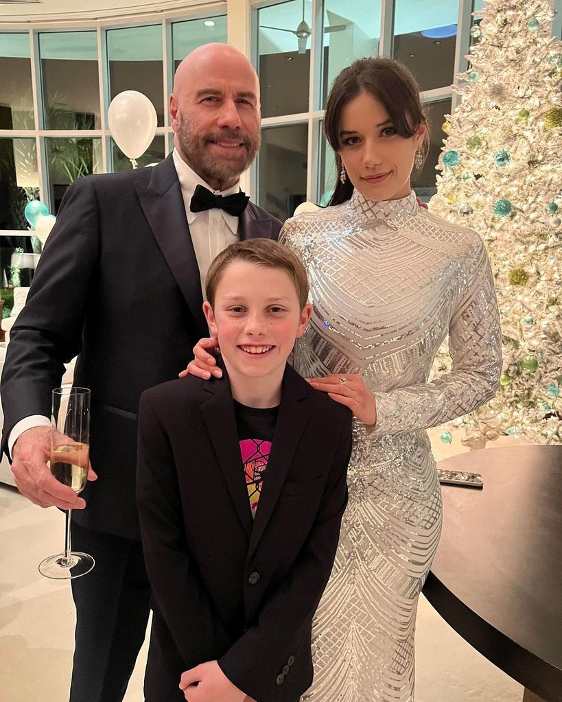 John Travolta and his children Ella and Benjamin 