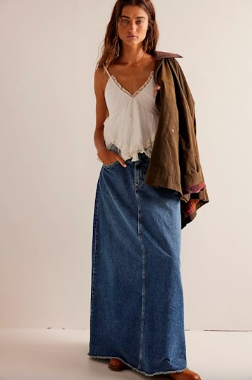 Free People denim skirt