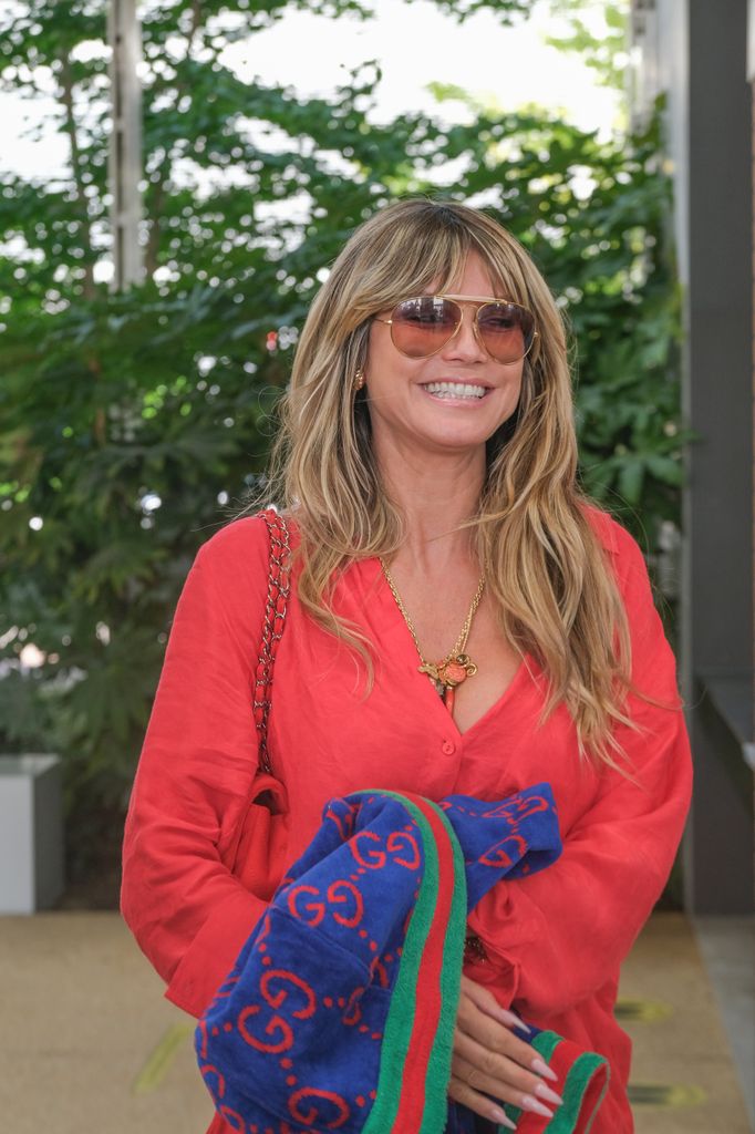 Heidi Klum is seen arriving ahead of the 82nd Venice International Film Festival 2025 on August 26, 2025 in Venice, Italy. (Photo by Stefano Mazzola/GC Images)