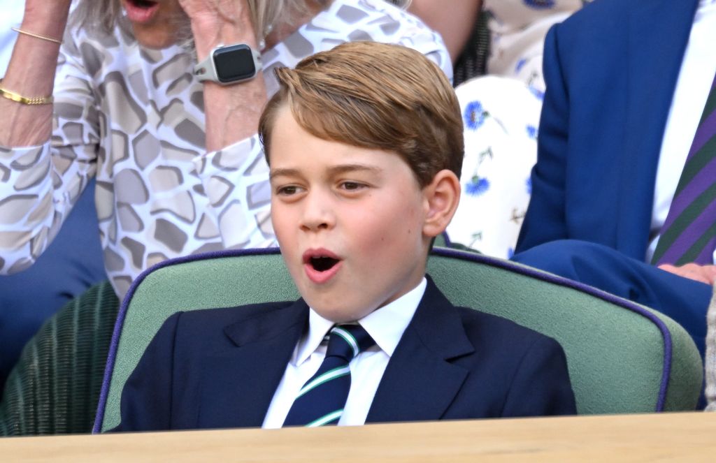 Prince George reacts at Wimbledon 2022