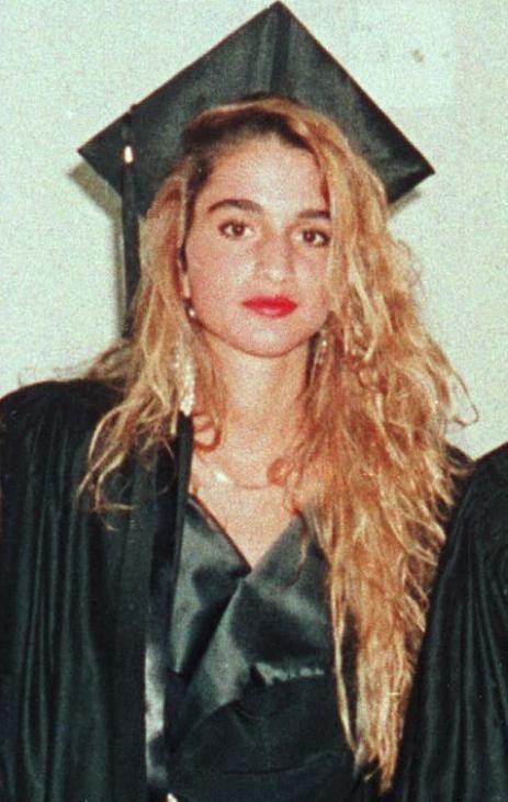 Princess Rania poses after graduating from the American University in Cairo, 1991