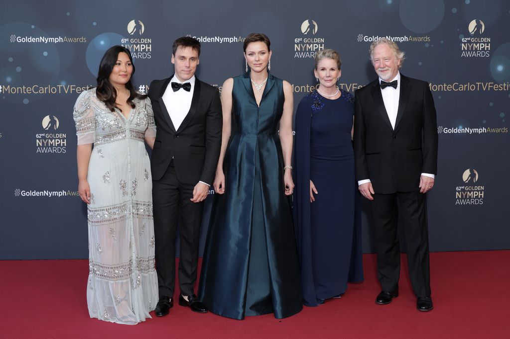 Princess Charlene was joined by Marie and Louis Ducret (far left)