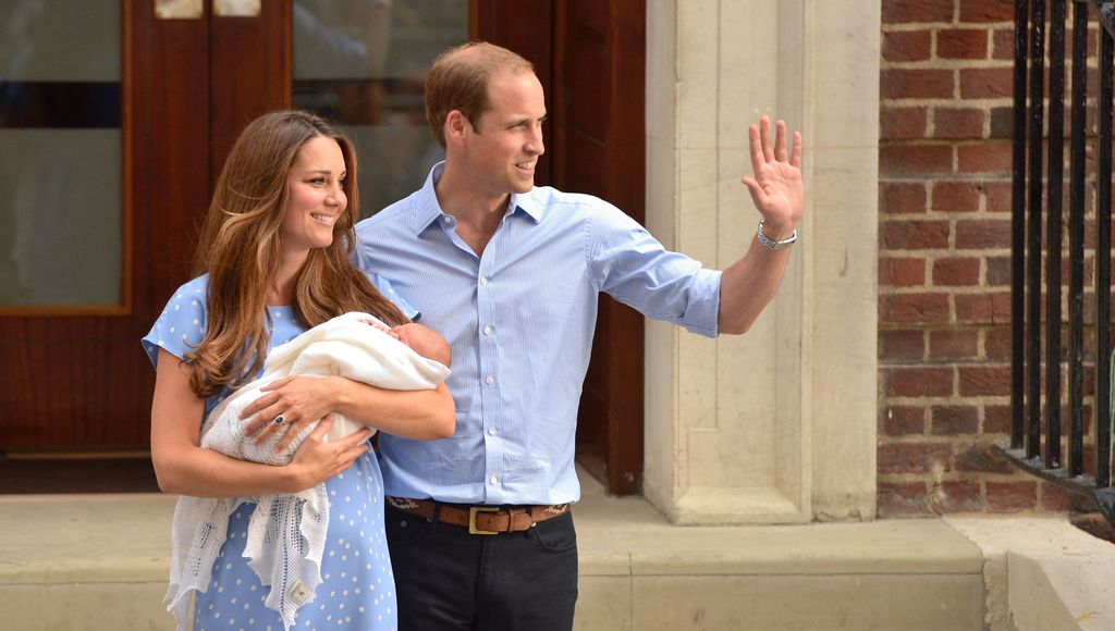 William and Kate waved to crowds outside the hospital following Prince George's birth