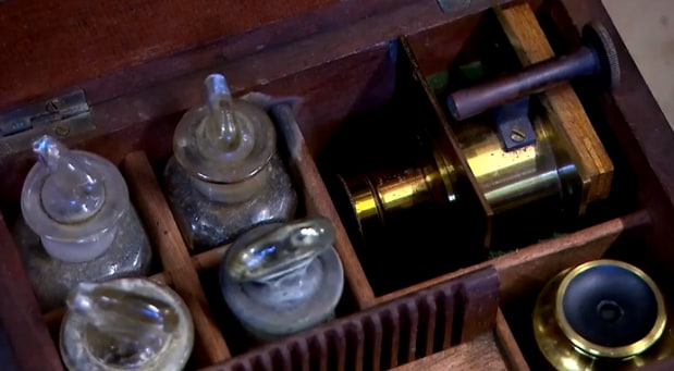 close-up of 19th century camera