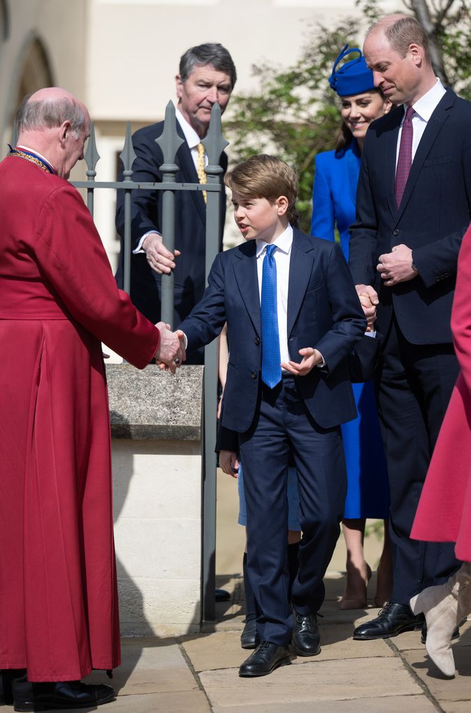 Prince George at Easter Sunday service