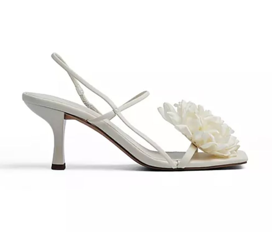 ASOS NA-KD Square Toe Heeled Sandals With Corsage