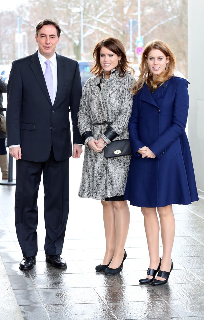 Princess Beatrice (R) meet with Minister President David McAllister (L) on January 18, 2013 in Hanover, Germany. The royal sisters are in Hanover on the second day of a two day visit to Germany. 