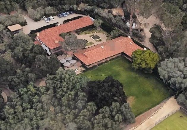photo of aerial shot kendall jenner montecito home