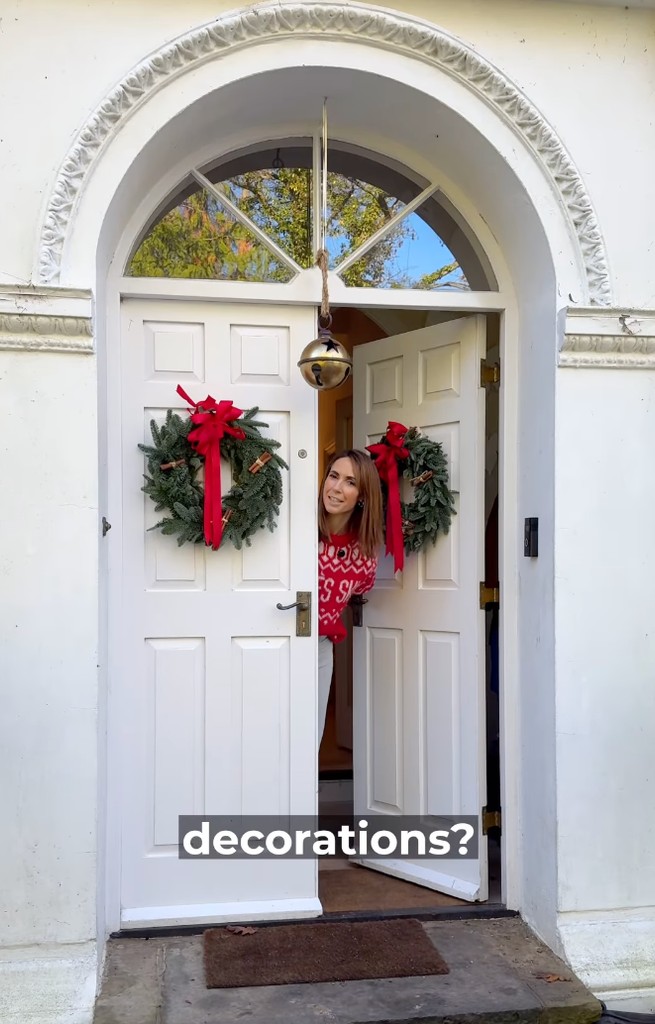 Alex started the tour of her festive decor at her front door