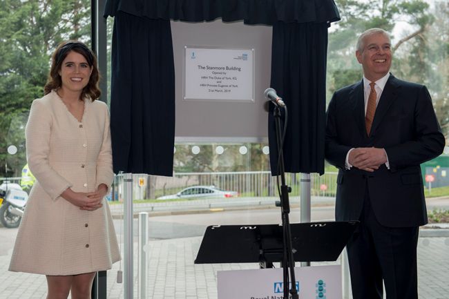 Prince Andrew and Princess Eugenie opening a hospital