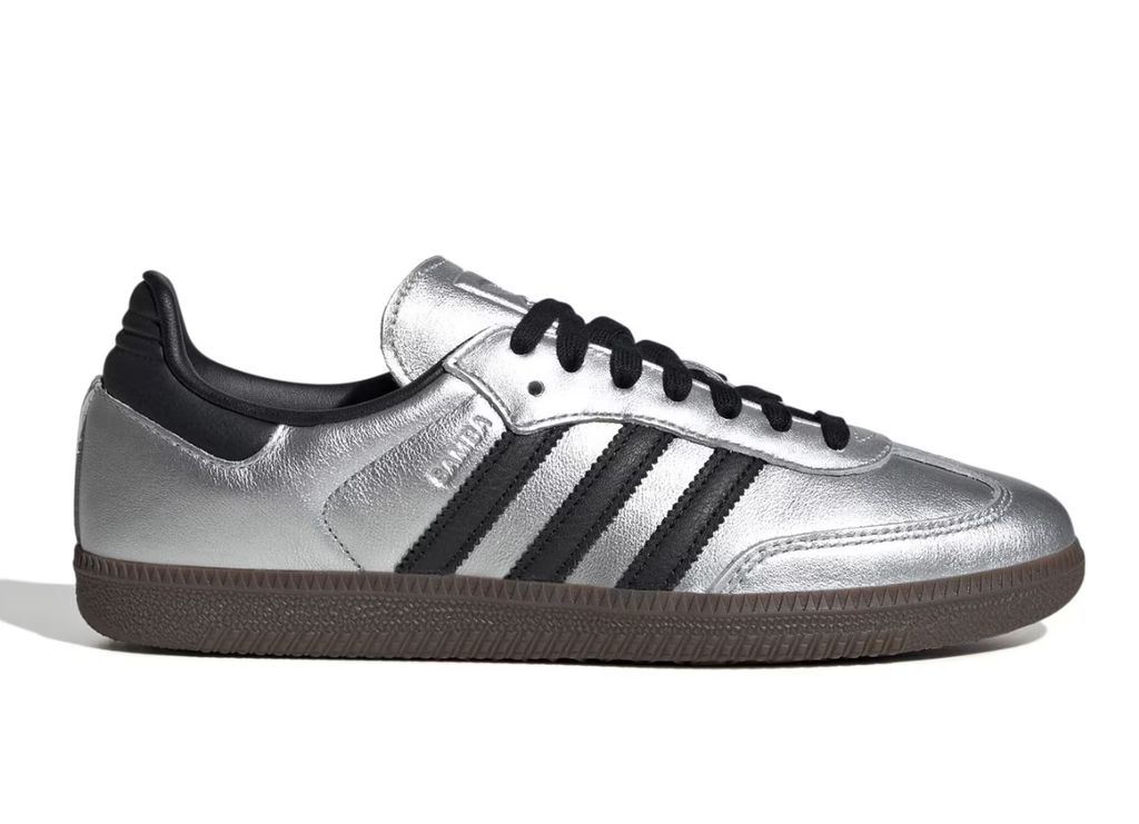 Adidas silver samba trainers