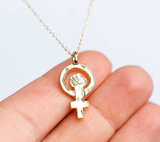 woman power etsy necklace