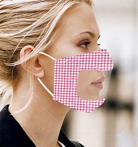 gingham clear face masks