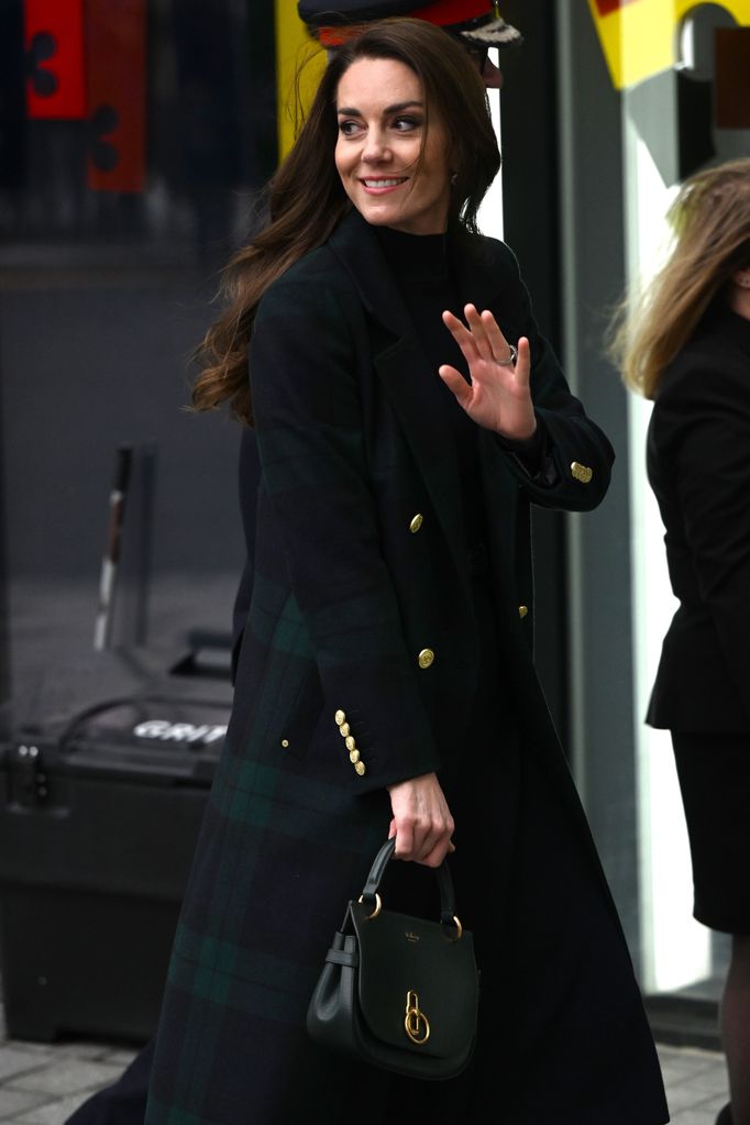 Catherine, Princess of Wales during a visit to Royal Liverpool University Hospital on January 12, 2023 in Liverpool, England. The Prince and Princess of Wales are visiting Merseyside to thank those working in healthcare and mental health support for their work during the winter months. 