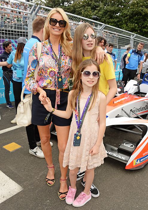 Tess Daly and daughters at Grand Prix