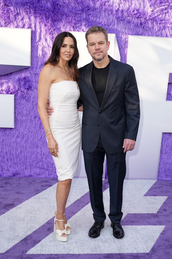 Matt Damon et sa femme Luciana Barroso lors de la première à New York