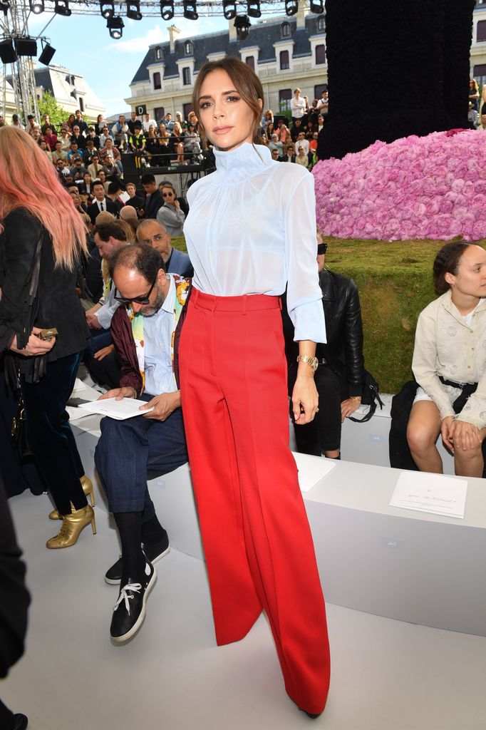 Victoria Beckham attends the Dior Homme  Menswear Spring/Summer 2019 show as part of Paris Fashion Week  Week on June 23, 2018 in Paris, France.