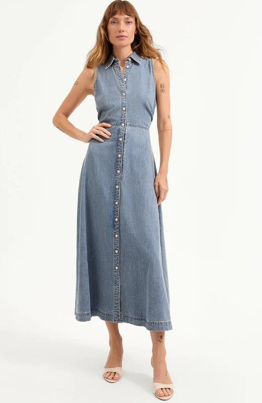 Princess Eugenie wore the 'Fuller Denim Midi Dress' by Veronica Beard