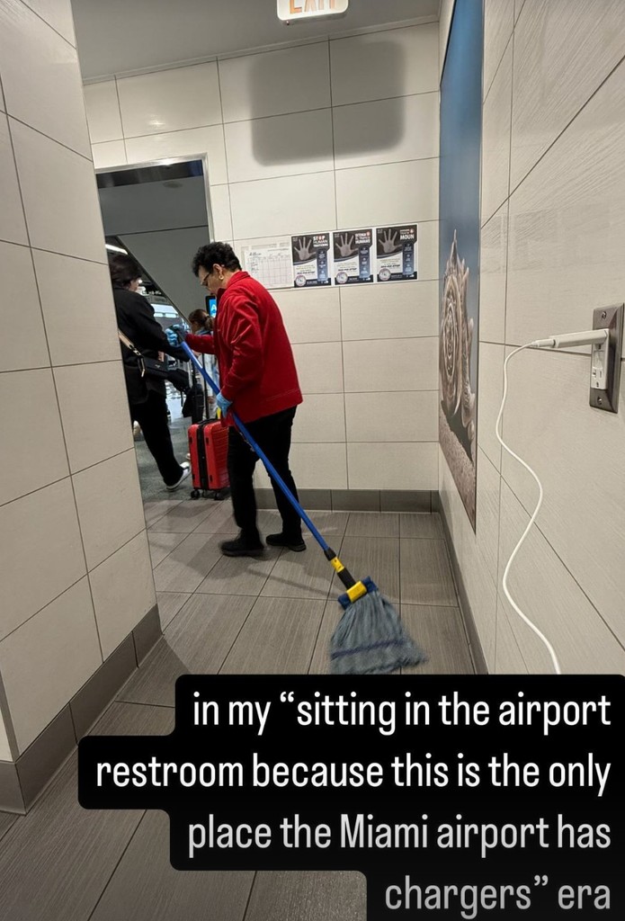 Photo shared by Savannah Guthrie at the Miami airport during a flight delay following her attendance at Taylor Swift's Eras Tour concert