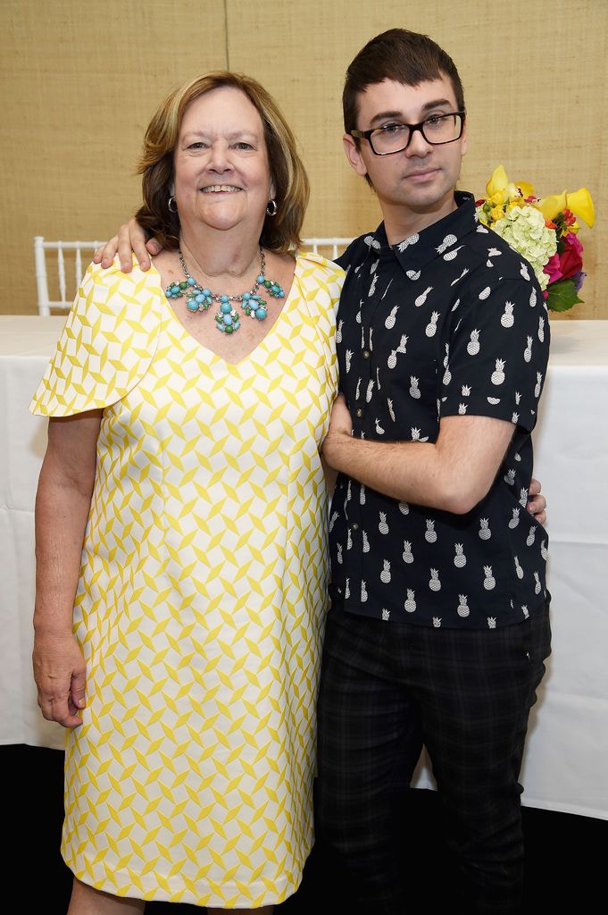 NEW YORK, NY - MAY 09:  Fashion designer Christian Siriano (R) and his mother attend the Empowering Women Summit at United Nations on May 9, 2016 in New York City.  