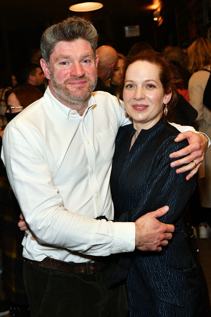 Harry Peacock and Katherine Parkinson embracing