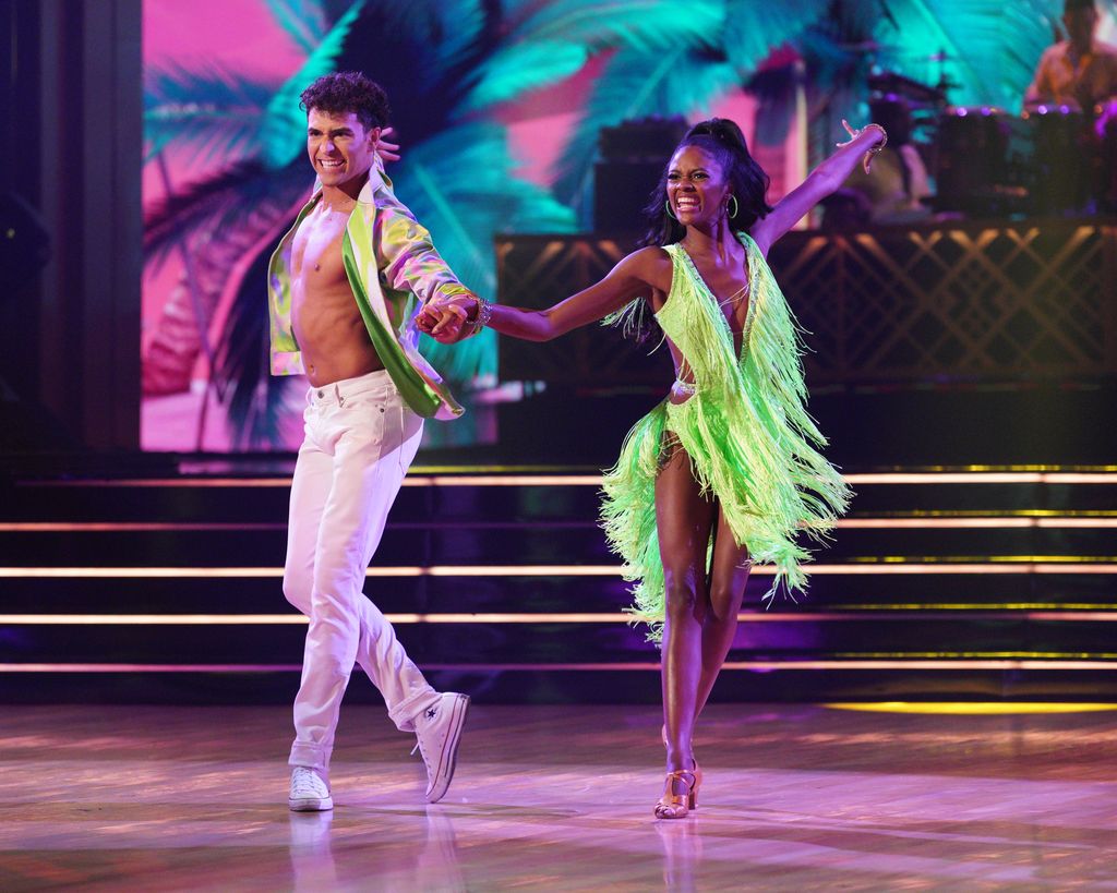 Ezra Sosa and Charity Lawson dance on Dancing With The Stars