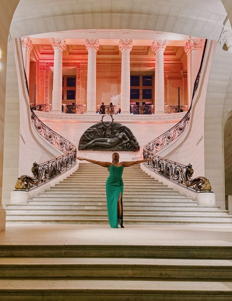 Photo shared by Jennifer Hudson on Instagram at the Paris 2024 Olympics posing during a private visit to the Louvre