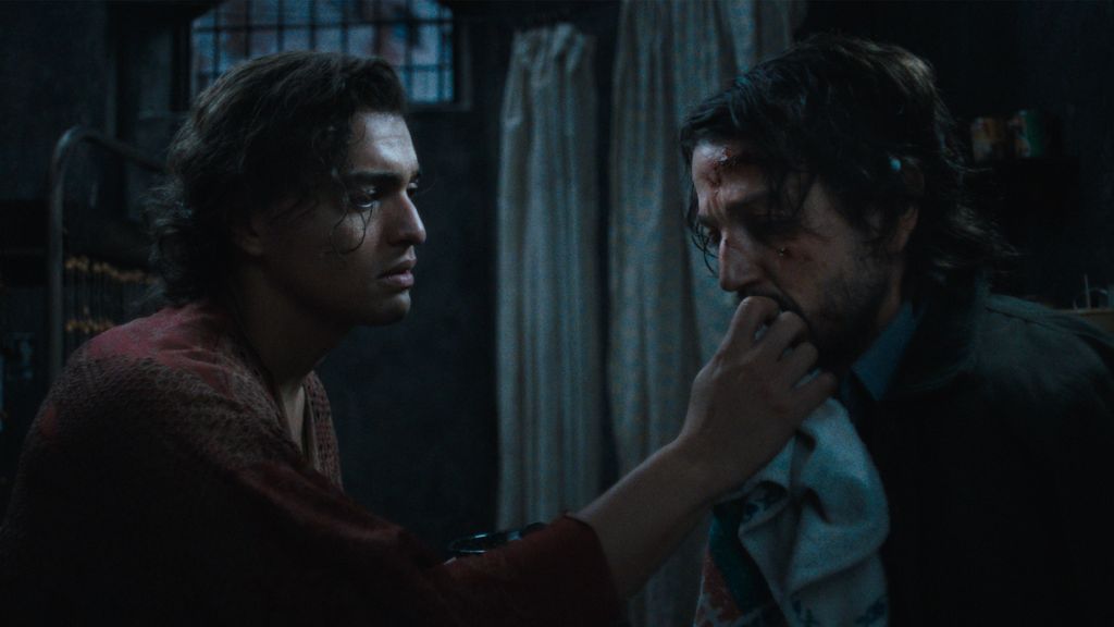 Tonituah and Diego Luna in a scene from Kiss of the Spider Woman