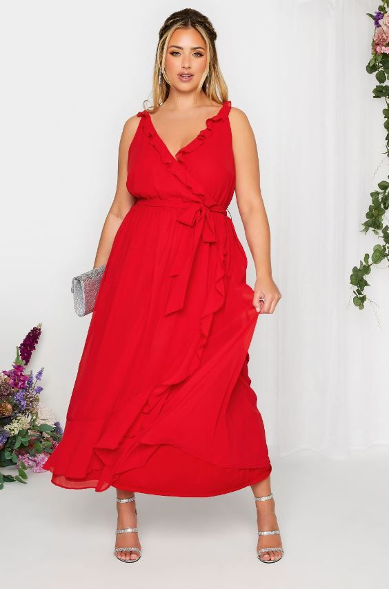 yours ruffled red plus size dress 