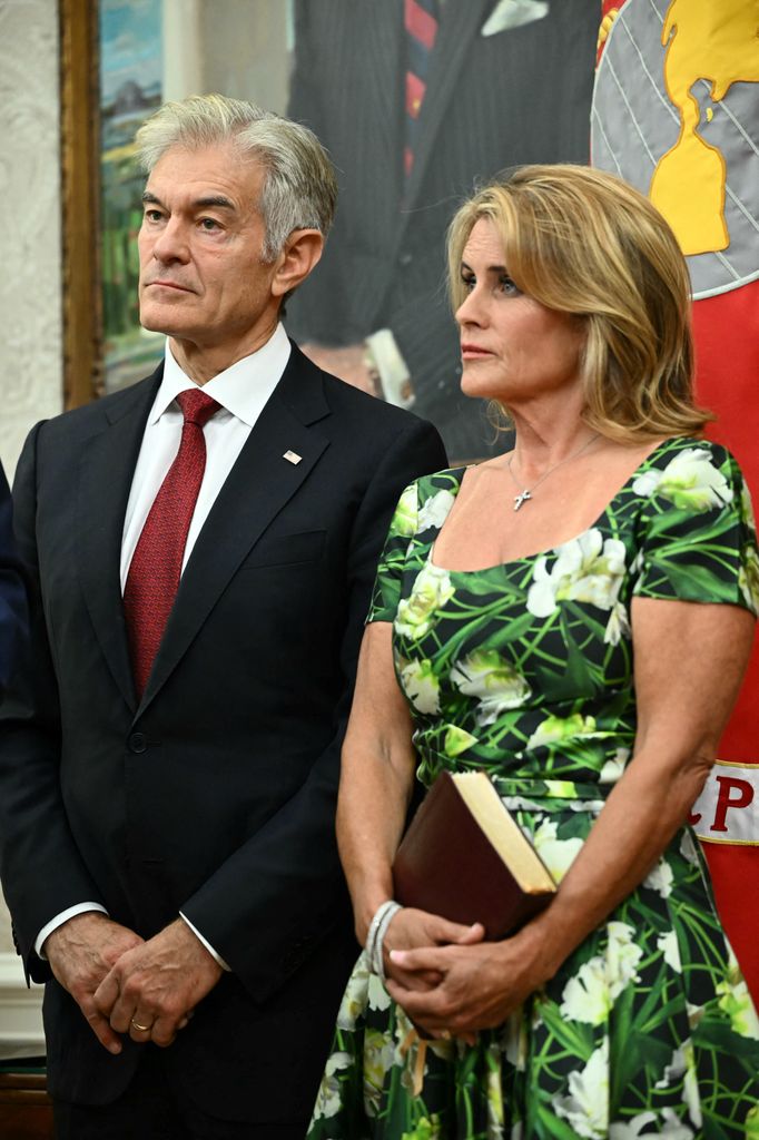Dr. Oz and his wife Lisa Oz listen to US President Donald Trump's speech          