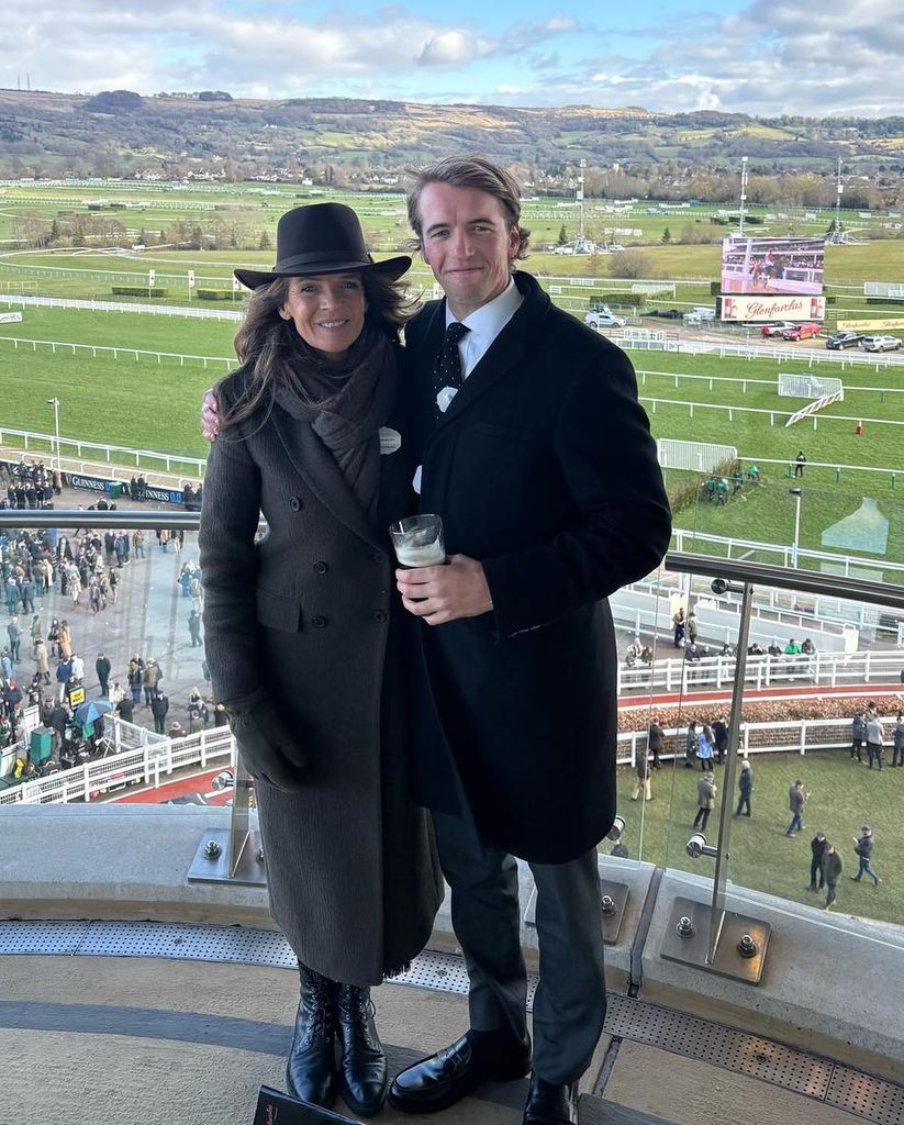 Annabel Croft and her son Charlie at Cheltenham