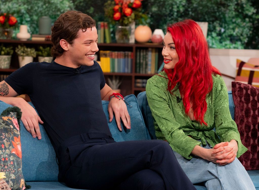 Dianne Buswell and  Bobby Brazier gazing at each other on This Morning