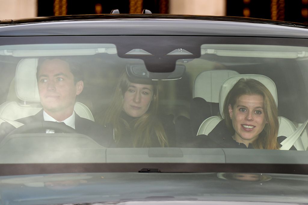 Princess Beatrice and her husband Edoardo Mapelli Mozzi arrive for King Charles III's Christmas lunch at Buckingham Palace, London. 