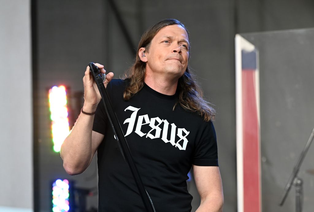 Le chanteur Brad Arnold de 3 Doors Down se produit à la série de concerts d'été 2023 de FOX & Friends le 26 mai 2023.