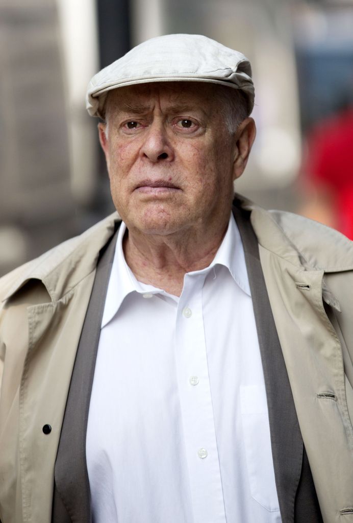 Mandatory Credit: Photo by Shutterstock (4621441g) Clive Swift Clive Swift out and about, London, Britain - 08 Apr 2015 Actor Clive swift pictured in Hatton garden 'doing research', passing the scene of the Hatton garden Jewellery robbery at the Hatton garden Safe deposit Ltd