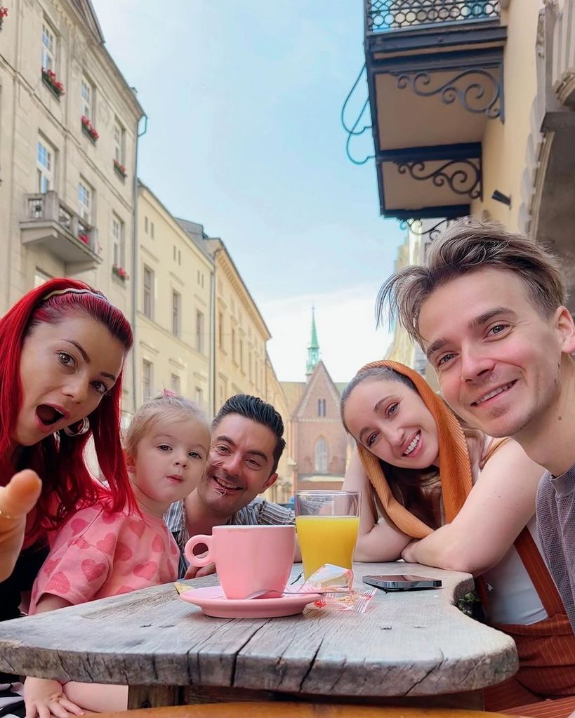 Dianne Buswell pictured with her family and boyfriend in Poland 