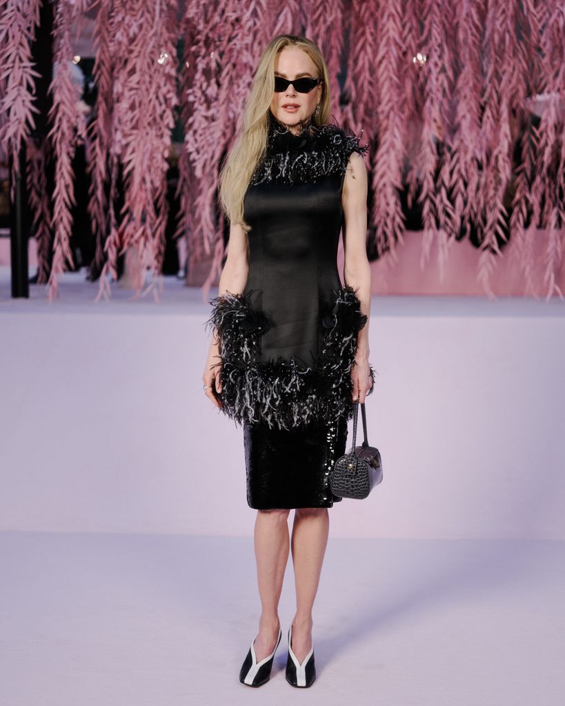 Nicole Kidman in black dress at the Chanel Haute Couture Show