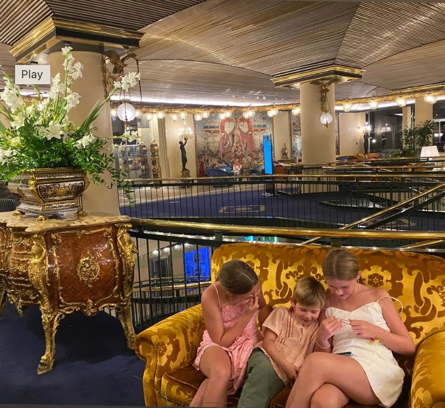 Photo shared by Jenna Bush Hager to Instagram August 2025 featuring her kids Poppy, Mila and Hal during a family vacation in Rome