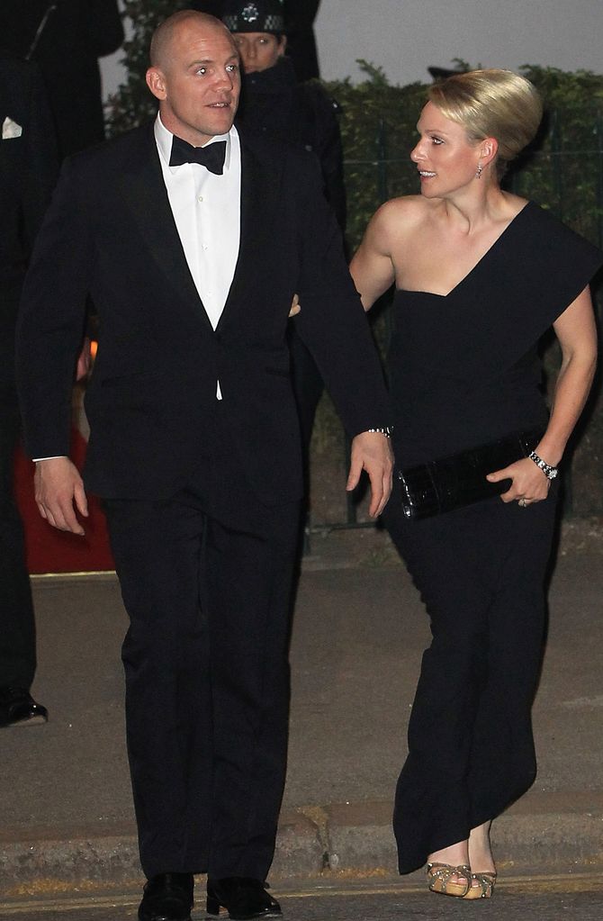 Mike Tindall and Zara Phillips in matching black outfits