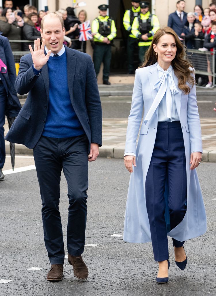 Prince William and Catherine in blue