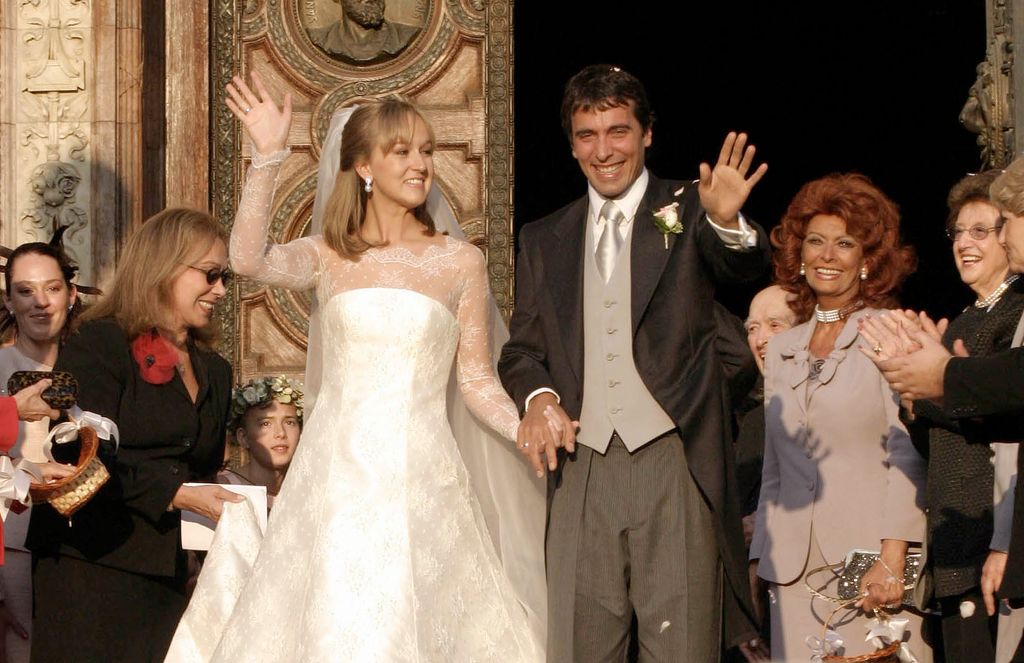 Carlo Ponti Jr leaves St. Stephen's Basilica with his wife Andrea Meszaros September 18, 2004 